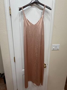 BCBGMaxAzria Satin Slip Dress — Rose Gold Hue